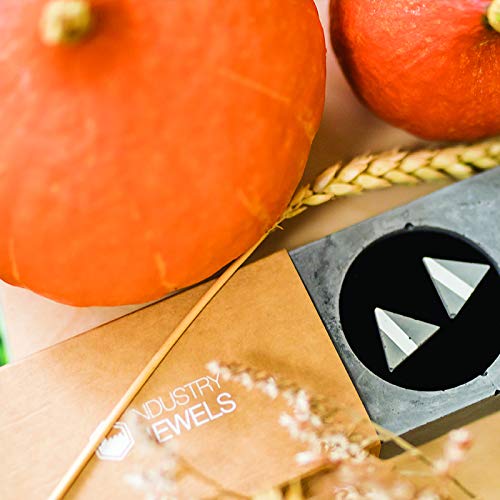Industry Jewels Pendientes de hormigón | la forma de un triángulo | hormigón impreso | zapatilla de acero quirúrgico | caja de regalo de concreto | hecho a mano