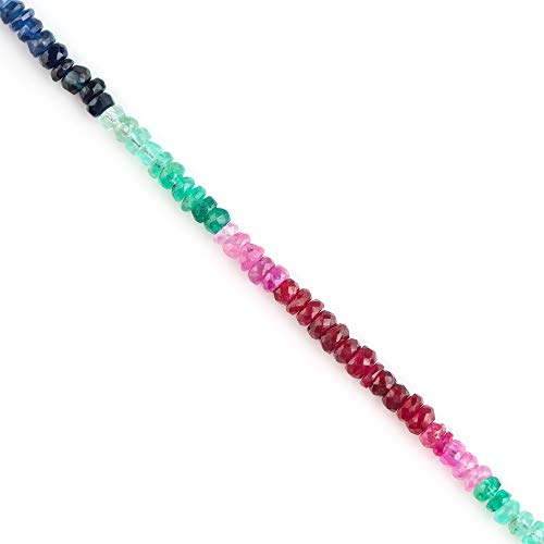 InfinityGemsArt Natural Ruby & Emerald & Sapphire Gemstone, Precious Stones, Beads Dainty Bracelets Jewelry for Women, Birthstone, Energy Healing Crystals, 925 Sterling Silver Chain 8 inch