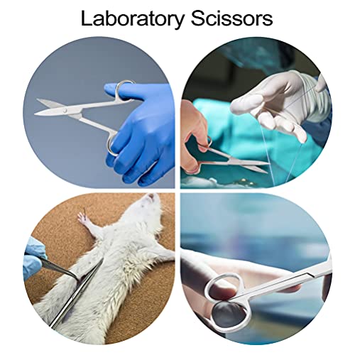 iplusmile 2 Tijeras de Operación Tijeras de Enfermería de Acero Inoxidable Tijeras de Disección Médica Quirúrgica Tijeras Rectas de Emergencia para Instrumentos de Laboratorio 14Cm de Plata