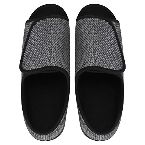 ITODA - Zapatillas diálogas para hombre, ortopédicas con punta abierta, con ampliación, ajustable, zapatos de interior y exterior, antideslizantes, cómodas para pies hinchados