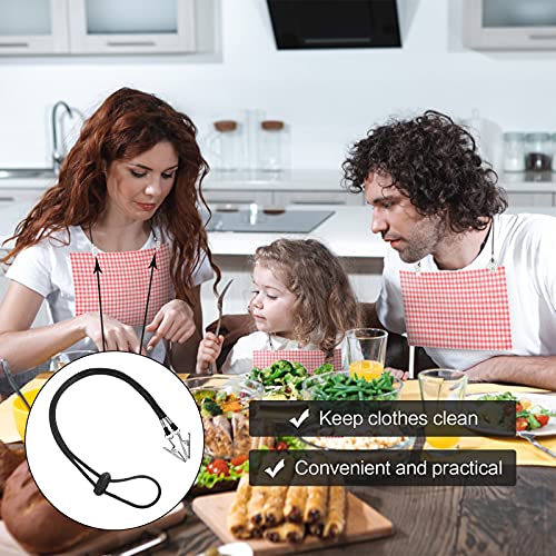 Iyowei 8pcs Clips de Servilleta, Cadena de Servilletas Pinzas para Sujetar servilletas, Pinzas para Sujetar Baberos Sujetaservilletas con Cadena para Bebés Adultos Mayores (65cm, 2 colores)