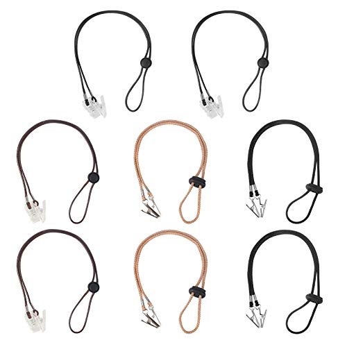 Iyowei 8pcs Clips de Servilleta, Cadena de Servilletas Pinzas para Sujetar servilletas, Pinzas para Sujetar Baberos Sujetaservilletas con Cadena para Bebés Adultos Mayores (65cm, 2 colores)