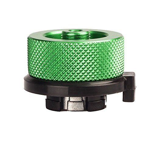 Jeebel Camp Adaptador de Gas Camping Conversión de Gas de Entrada Tipo Tornillo Adapter de Estufa Cylinder Convertidor para Tornillo de Cartucho CV Butane de Gas o Tipo Lindal, Verde