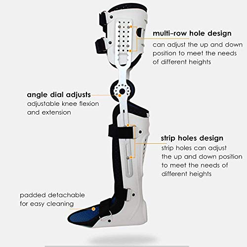 jjff Ortesis de Rodilla, Tobillo y pie, Rodillera, Soporte Fijo rígido para Muslo, articulación de la Rodilla, Soporte para Tobillo, pie y fijador de Tobillo, (Pierna Izquierda, Pierna Derecha)