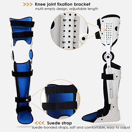 jjff Ortesis de Rodilla, Tobillo y pie, Rodillera, Soporte Fijo rígido para Muslo, articulación de la Rodilla, Soporte para Tobillo, pie y fijador de Tobillo, (Pierna Izquierda, Pierna Derecha)
