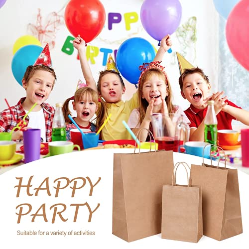 Jobary 24Pcs Bolsas Papel con Asas 23*8*17, Bolsas de Papel，Bolsas Papel Kraft，Bolsas de Fiesta de Regalo con Asas, Fiestas de Cumpleaños, Regalos, Compras (Espesar 140gms)