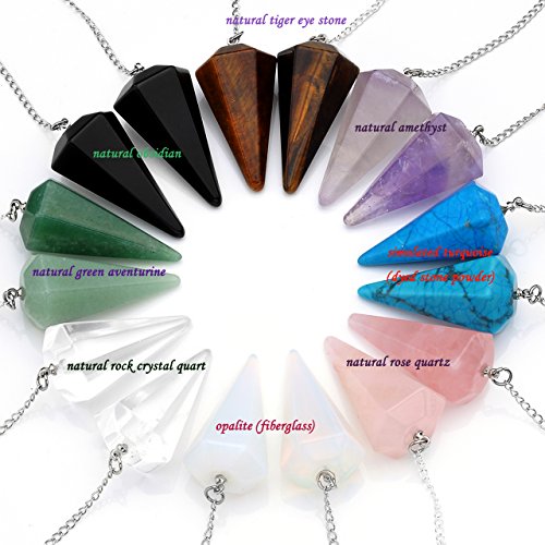 JS Direct - Collares de piedras sanadoras reiki naturales: amatista, cuarzo rosa, opalita