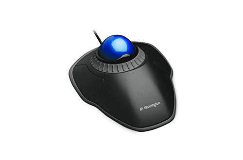 Kensington K72337EU Orbit - Ratón con Cable Compacto y Ergonómico con Trackball, Para Mac y Windows con Anillo de Desplazamiento, Diseño Ambidiestro y Seguimiento Óptico, Azul