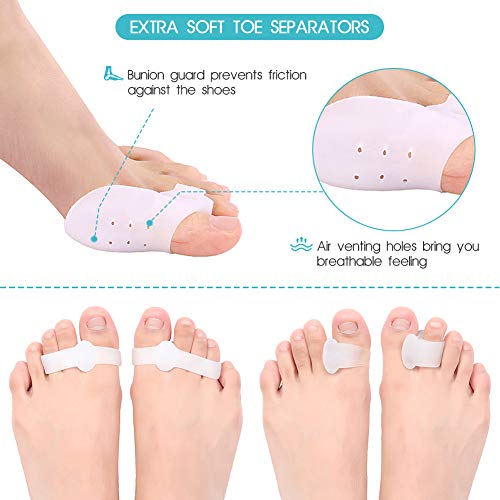 Kit de Corrector de Juanetes Nocturno, Férula para Hallux Valgus con 3 Pares Gel Separadores para Dedos, Férulas de juanete Nocturno, Alivio del Dolor de Juanete para Hombres y Mujeres