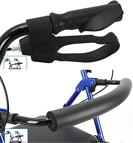 KTDT Andador con Ruedas Mobility Walking Aids Plegable, Andador con Andador con Asiento, Andador con Ruedas médicas de 4 Ruedas, Sistema de Doble Freno, Utilizado para Personas Mayores Que Camina