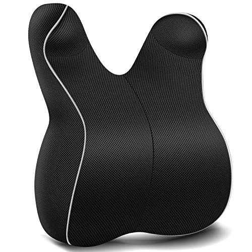 KUVOCA Almohada Cojin Lumbar Coche, Respaldo Cojín Lumbar Espalda Silla Oficina, Soporte Lumbar Ergonómico de Espuma de Esponja Memoria para Silla Oficina, Asiento Coche, Camión, Silla Ruedas