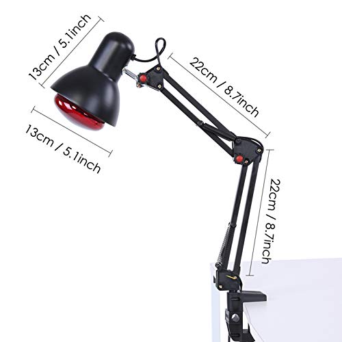 Lámpara Inf-ra-red, 180 ° Calefactor Infrarrojo Ajustable De Forma Flexible Terapia De Alivio Del Dolor Cuidado Saludable Lámpara Calefactora Para El Alivio Del Dolor Muscular De La Espalda(2#)