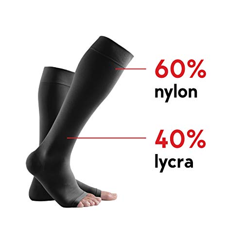 Lauma Medical, Medias de Compresión Hasta la Rodilla, con Punta Abierta para Mujeres y Hombres, Calcetines de Compresión Largos de 23-32 mmHg, Clase 2.