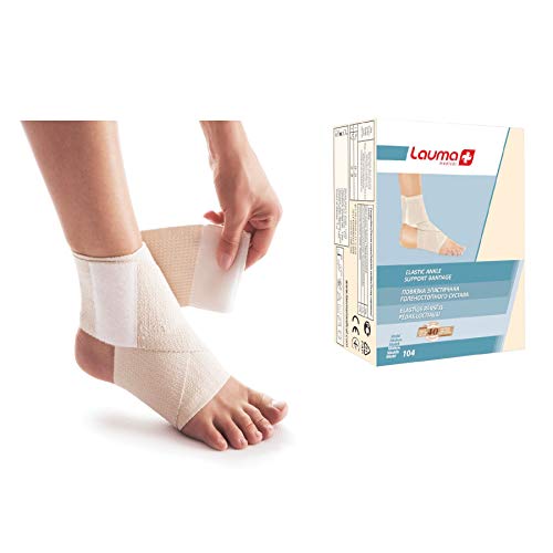 Lauma Medical, Tobillera elástica, Correa para envolver el tobillo, Soporte para aliviar el dolor, Reumatismo, Artritis, Esguinces, Tendón de Aquiles (1 (S/M), Beige)