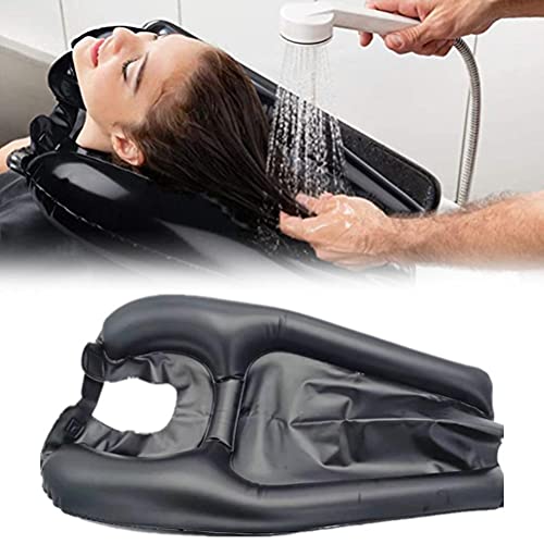 Lavacabezas hinchable, almohadilla de champú, portátil, para mesita de noche, para personas mayores, embarazadas, lesionadas, posturales, para casa, fácil de limpiar el pelo