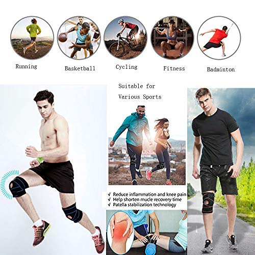 Lazzon Rodilleras Rotuliana de Neopreno, Menisco y Ligamentos Deportivas Ajustable para Ciclismo, Correr, Voleibol, fútbol, Baloncesto