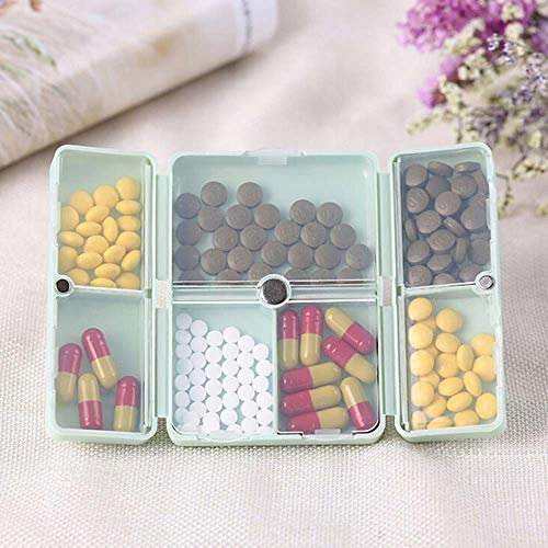 Lecez Caja de píldoras de Almacenamiento nórdico, Plegado Semitransparente y subvención Mini Almacenamiento de Almacenamiento Organizador Píldora pequeña, Azul, Verde, Rosa, Caqui, 10x7x2.5cm