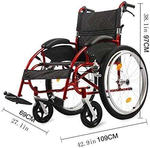LHQ-HQ Silla de ruedas silla de ruedas, silla de ruedas manual Deportes Ocio ergonómico plegable portátil plegable Fourbrakes Respaldo La ampliación de los apoyabrazos del cojín, la carretilla, la car