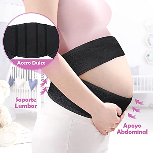 Lictin Cinturón de Maternidad-Embarazo Cinturón Apoyo Durante el Embarazo Premamá Banda para Abdominals Abdomen Suave Transpirable Ajustable para Aliviar Dolor de Espalda,L