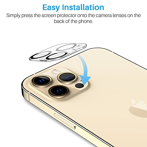 LK 6 Pack Protector de Pantalla Compatible con iPhone 12 Pro 6.1 Pulgada,Contiene 3 Pack Cristal Vidrio Templado y 3 Pack Protector de Lente de cámara, Doble Protección,Marco de Posicionamiento
