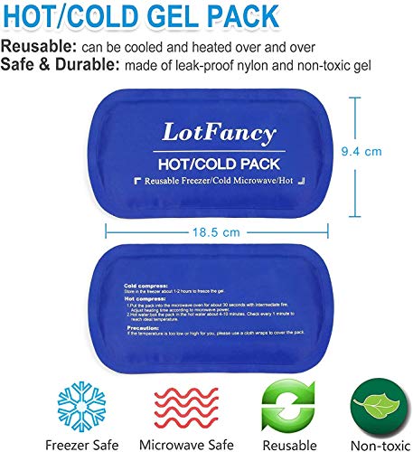 LotFancy 4 Bolsas de Gel Reutilizable Frío Calor con Banda de Compresión, Hielo en Gel Compresas Multiusos Terapia para Mandíbula, Cara, Cabeza, Barbilla, Cirugía Facial Oral