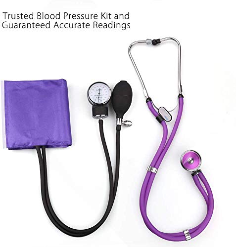 LotFancy Esfigmomanómetro Aneroide Profesional con Dual Estetoscopios, Tensiometro Monitor Manual de Presión Arterial Manual, Adulto Manguito 25-40.6cm con Bolsa de Almacenamiento