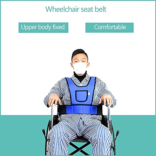 LSWKG Cinturón de Silla de Ruedas, arnés de Seguridad para Silla Transpirable anticaída para Ancianos, Cinturon Abdominal y Peto de Silla (Size : Waist: 75-100cm)