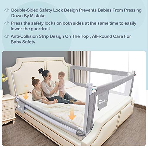 Luchild Barandilla de La Cama Guardia de Seguridad para Niños, Portátil Barrera de cama para bebé Protección contra caídas, Barandilla cama - 200cm 1pcs