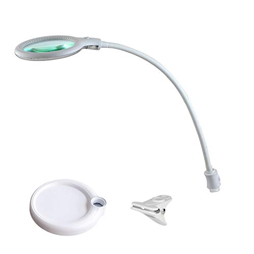 Lumeno 6803 Lámpara de Lupa Lámpara de Pinza LED con 30 LED SMD 6 vatios 480 Ideal para Salones de Belleza consultas médicas Lupa iluminada Ayuda Lupa 3 dioptrías Bianco 3 dioptrías3 diopters