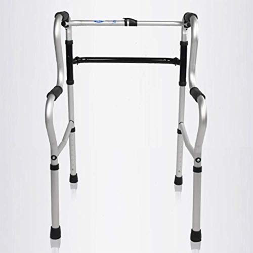 LXDDJZXQ Andador para Ancianos Walker, Caminante Ajustable Ligeramente Plegable Conducción médica, Muletas de Aluminio de Walker Mayores Discapacitados Muletas de Cuatro Patas Doble Curva