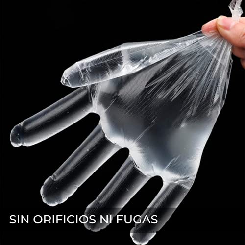 MAGIC SELECT Guantes desechables de plástico para preparación de alimentos, aptos para alimentos, talla única, transparentes (200, talla unica)