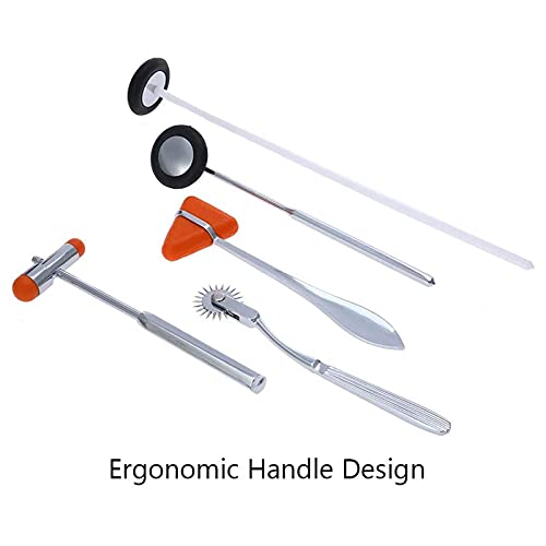 Martillo Neurológica, 5 PCS Martillo de percusión médica Martillo Reflejo neurológico con Punta, Redonda, triángulo, Cabeza en Forma de T para Enfermeras, Estudiantes de Medicina