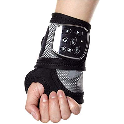 Masajeador eléctrico de mano, envoltura calentada para manos y muñecas, con calefacción, vibración, muñequera, compresión de mano, túnel carpiano, soporte de muñeca para artritis de dedos, esguinces