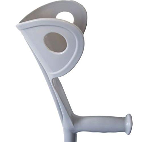 Medidu - Muleta de apoyo para antebrazo (mango anatómico, doble en altura, ajustable, mango ergonómico y médico, de aluminio), color gris titanio