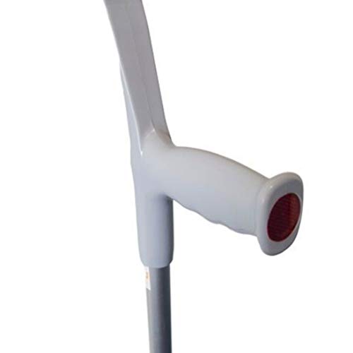 Medidu - Muleta de apoyo para antebrazo (mango anatómico, doble en altura, ajustable, mango ergonómico y médico, de aluminio), color gris titanio