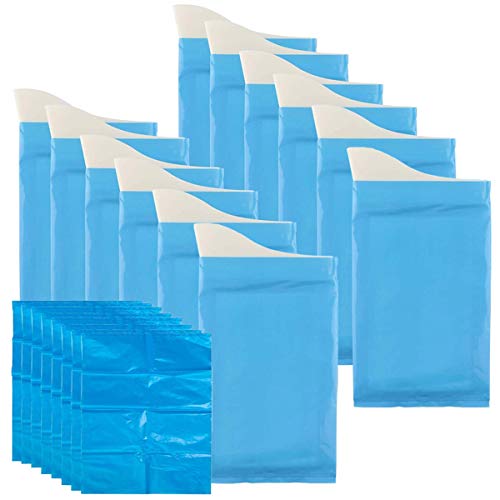 mengger Bolsas Orina Desechables 12PCS 600ml urinario portátil Mujer Bolsas vomitar urinarios portatiles para Viajes Largos Acampar Emergencias 12 pcs Bolsas de Basura