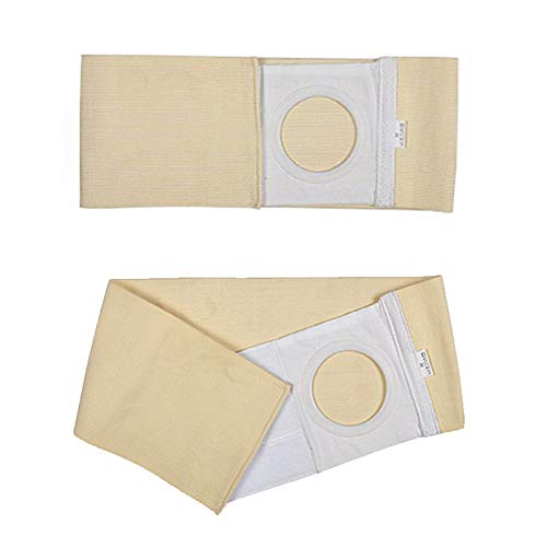 MILECN Cinturón De Hernia De Ostomía Soporte De Estoma De Cintura Ortesis Abdominal Binder Banda para El Abdomen Transpirable con Abertura para El Estoma para Pacientes con Colostomía,XL