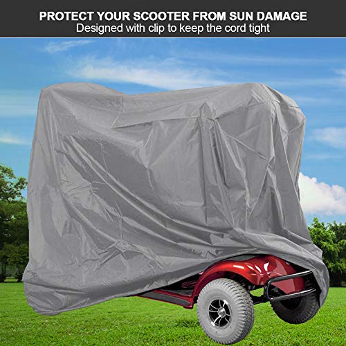 Mobility Scooter Cover Impermeable Mobility Scooter Cape Mobility Scooter Rain Cover Fundas para Brazos de Silla de Ruedas Mobility Scooters Accesorios Gris 210D(Gris 190x61x117cm)