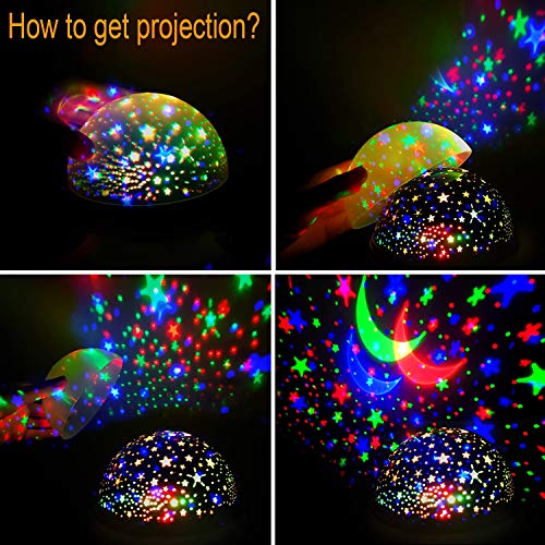 Moredig Proyector Estrellas, 360° Rotación Romántica Luz Estrellas y 8 Modos, Regalo para Niños y Bebés Cumpleaños, Día de los Reyes, Navidad, Halloween etc Azul
