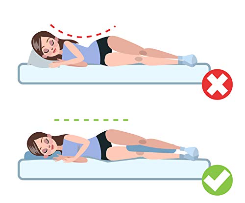 MovilCom® - Almohada Ortopédica para Pierna y Rodilla | Espuma con Memoria | Almohada piernas Dormir Alivia el Dolor de Espalda Cadera y Articulaciones | 2 Unidades