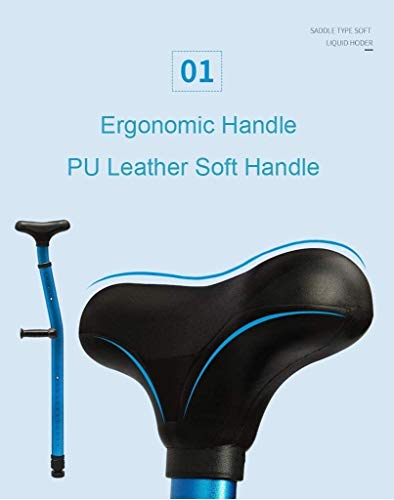 Muletas Ajustable ergonómico de doble axilas muletas (1 par), doble función Amortiguador muletas bajo los brazos con el apoyo del brazo de aleación de aluminio Tubo for todo tipo de personas o persona