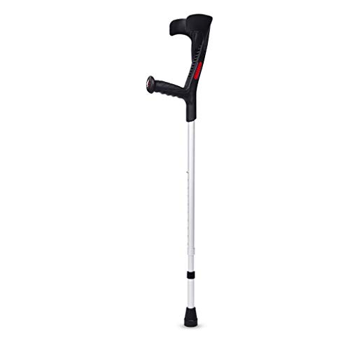 Muletas de antebrazo Mango giratorio ergonómico Patas de apoyo para muletas después de una lesión o cirugía Muletas de altura ajustable para ancianos discapacitados y discapacitados Negro 2 unidades