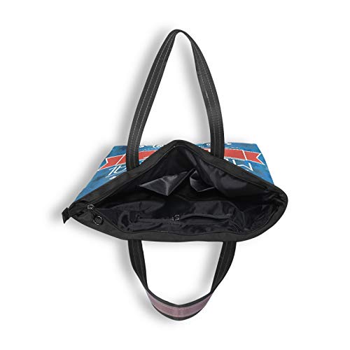 NaiiaN Tarjeta del Día de los Caídos sobre el monedero azul Compras para mujeres, niñas, señoras, estudiantes, correa liviana, bolsos de hombro, bolsos, bolso de mano