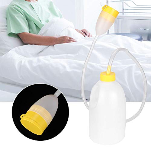 Nannigr Recipiente De Almacenamiento De Urinario, Cubo De Orina Reutilizable De Plástico De 1500 Ml, Botella De Orina para Pacientes Hospitalarios con Tubo para Pacientes Postrados En Cama De