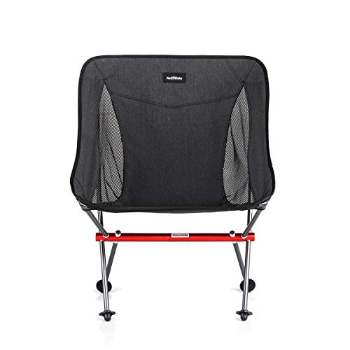 Naturehike La Silla de Camping portátil Puede soportar 150 kg, es Ultraligera y Plegable, y se Puede Montar y Desmontar rápidamente (Negro)