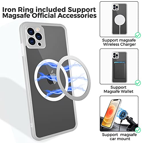 Neeliup Antigolpes Funda para iPhone 12-360° Integrale Vidrio Templado Protecion con Protector de Pantalla Incorporado Compatible con de Carcasa Transparente Blanco Cover