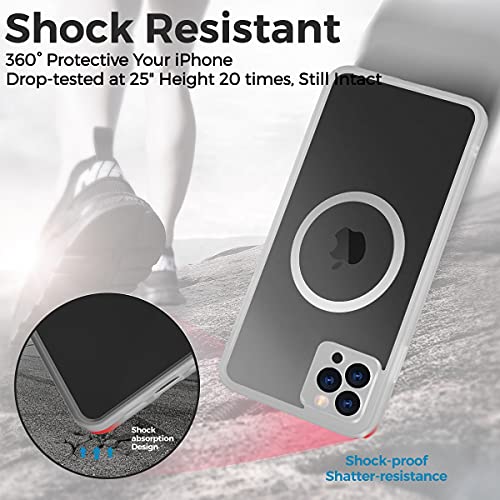Neeliup Antigolpes Funda para iPhone 12-360° Integrale Vidrio Templado Protecion con Protector de Pantalla Incorporado Compatible con de Carcasa Transparente Blanco Cover