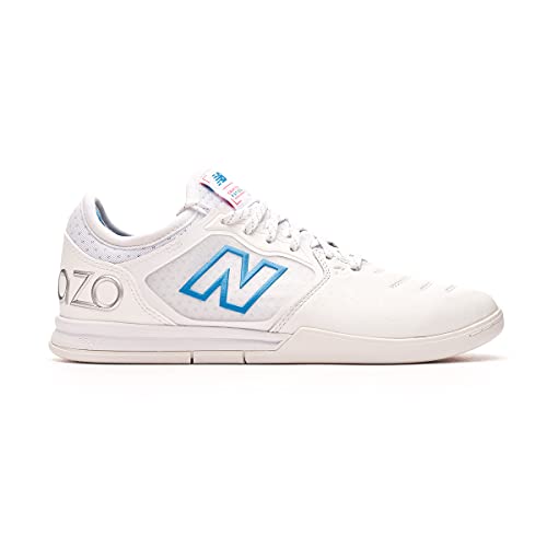 New Balance Audazo v5+ Pro IN, Zapatilla de fútbol Sala, White-Helium, Talla 11 US (45 EU)