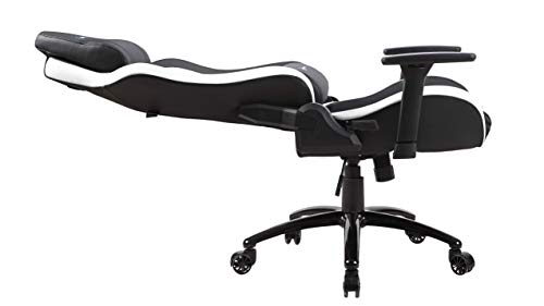 Newskill Takamikura - Silla Gaming Profesional (inclinación y Altura Regulable, reposabrazos Ajustables, reclinable 180º), piel, con ruedas, tapizada, reposabrazos, Color Blanco