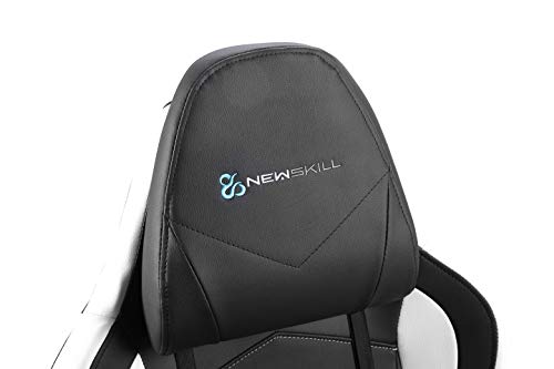 Newskill Takamikura - Silla Gaming Profesional (inclinación y Altura Regulable, reposabrazos Ajustables, reclinable 180º), piel, con ruedas, tapizada, reposabrazos, Color Blanco